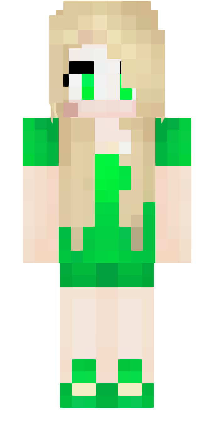 Skin A girl in a green dress