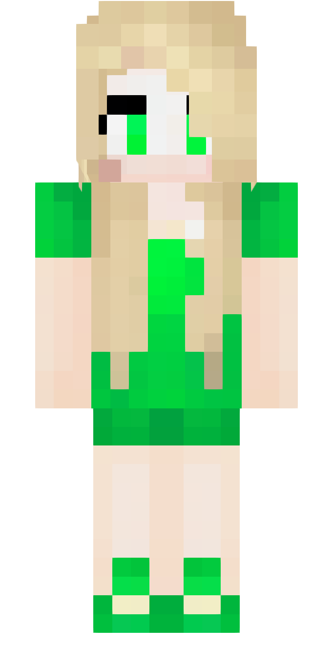 A girl in a green dress skin image
