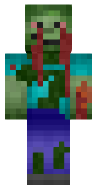 Skin Upgraded Minecraft Bleeding Blistered Zombie